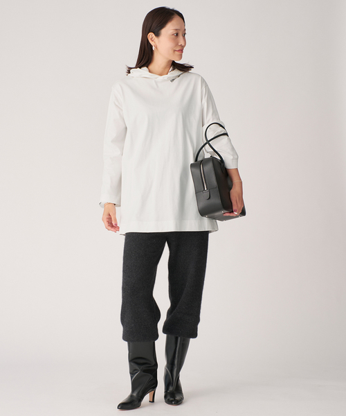 VERMEIL par iena（ヴェルメイユパーイエナ）の「cotton pullover hoodie（Tシャツ/カットソー・レディース・ブラック/ホワイト・FREE）」の15枚目の写真