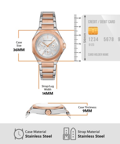 ARMANI EXCHANGE（アルマーニエクスチェンジ）の「アルマーニ・エクスチェンジ 腕時計 レディース アナログ ステンレス AX4623（アナログ腕時計・レディース・マルチ・FREE）」の6枚目の写真