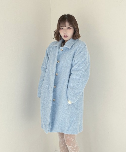 frunco(フランコ)の「モヘアコート(ステンカラーコート・レディース・ブルー/ピンク・FREE)」の18枚目の写真