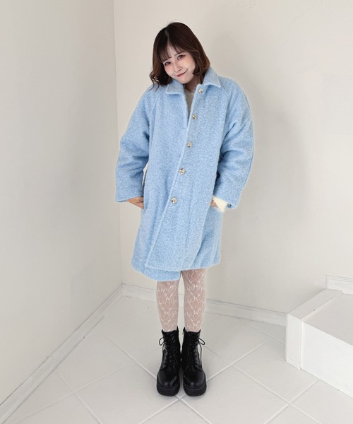 frunco(フランコ)の「モヘアコート(ステンカラーコート・レディース・ブルー/ピンク・FREE)」の20枚目の写真