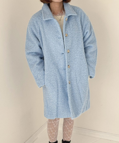 frunco(フランコ)の「モヘアコート(ステンカラーコート・レディース・ブルー/ピンク・FREE)」の17枚目の写真