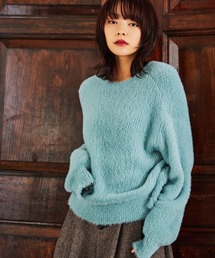 mysty woman | 無地柄シャギーニットプルオーバー 612371(ニット/セーター)