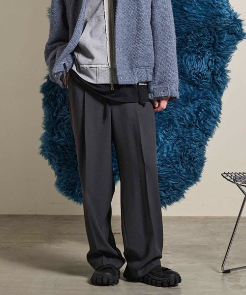 MAISON SPECIAL（メゾンスペシャル）の「《UNISEX》Toro-washer One Tuck Slacks/トロワッシャーワンタックスラックス【MAISON SPECIAL/メゾンスペシャル】■セットアップ対応■（スラックス・メンズ・ブラック/チャコールグレー/ブラウン/グレイッシュベージュ・0/1/2）」の3枚目の写真