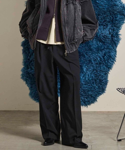 MAISON SPECIAL（メゾンスペシャル）の「《UNISEX》Toro-washer One Tuck Slacks/トロワッシャーワンタックスラックス【MAISON SPECIAL/メゾンスペシャル】■セットアップ対応■（スラックス・メンズ・ブラック/チャコールグレー/ブラウン/グレイッシュベージュ・0/1/2）」の2枚目の写真