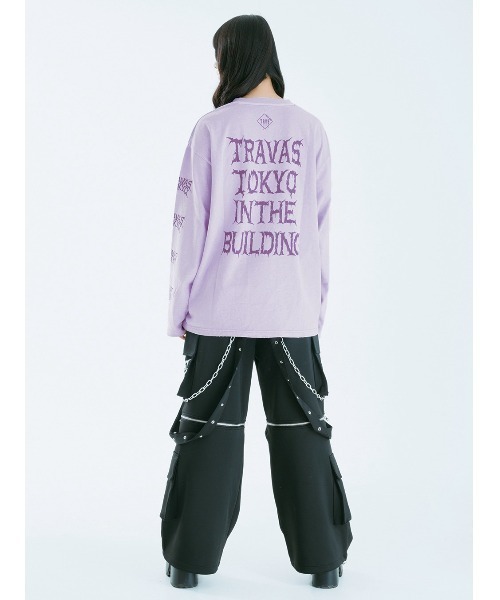 TRAVAS TOKYO(トラバス トウキョウ)の「『TRAVAS TOKYO/トラバス トーキョー』ピグメント加工つぎはぎくまプリントL/S Tee/ロングスリーブカットソー(Tシャツ/カットソー・レディース・ライトパープル/チャコールグレー/ブラック・FREE)」の14枚目の写真