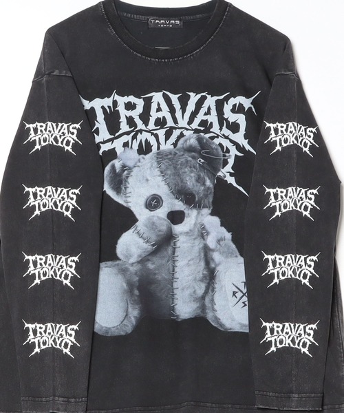 TRAVAS TOKYO(トラバス トウキョウ)の「『TRAVAS TOKYO/トラバス トーキョー』ピグメント加工つぎはぎくまプリントL/S Tee/ロングスリーブカットソー(Tシャツ/カットソー・レディース・ライトパープル/チャコールグレー/ブラック・FREE)」の19枚目の写真