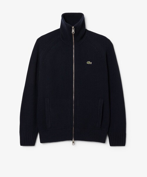 LACOSTE(ラコステ)の「ミドルゲージハイネックジップウールセーター / ドライバーズニット(ニット/セーター・メンズ・オフホワイト/ネイビー・2/4/3/5)」の6枚目の写真