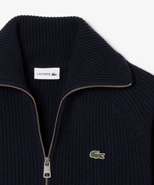 LACOSTE(ラコステ)の「ミドルゲージハイネックジップウールセーター / ドライバーズニット(ニット/セーター・メンズ・オフホワイト/ネイビー・2/4/3/5)」の7枚目の写真