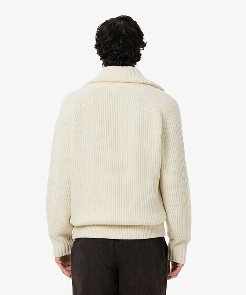 LACOSTE(ラコステ)の「ミドルゲージハイネックジップウールセーター / ドライバーズニット(ニット/セーター・メンズ・オフホワイト/ネイビー・2/4/3/5)」の11枚目の写真