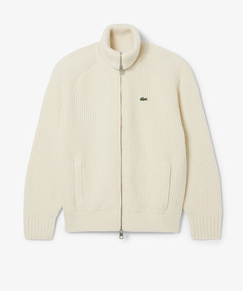 LACOSTE(ラコステ)の「ミドルゲージハイネックジップウールセーター / ドライバーズニット(ニット/セーター・メンズ・オフホワイト/ネイビー・2/4/3/5)」の12枚目の写真
