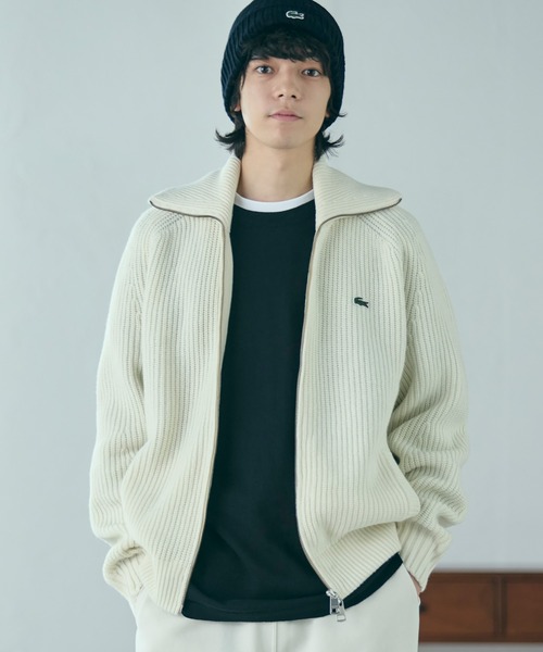 LACOSTE(ラコステ)の「ミドルゲージハイネックジップウールセーター / ドライバーズニット(ニット/セーター・メンズ・オフホワイト/ネイビー・2/4/3/5)」の17枚目の写真
