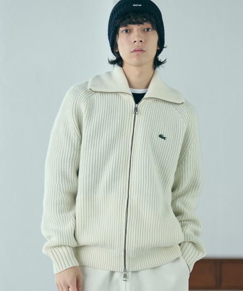 LACOSTE(ラコステ)の「ミドルゲージハイネックジップウールセーター / ドライバーズニット(ニット/セーター・メンズ・オフホワイト/ネイビー・2/4/3/5)」の19枚目の写真