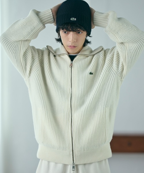 LACOSTE(ラコステ)の「ミドルゲージハイネックジップウールセーター / ドライバーズニット(ニット/セーター・メンズ・オフホワイト/ネイビー・2/4/3/5)」の20枚目の写真