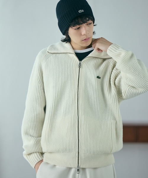 LACOSTE(ラコステ)の「ミドルゲージハイネックジップウールセーター / ドライバーズニット(ニット/セーター・メンズ・オフホワイト/ネイビー・2/4/3/5)」の21枚目の写真