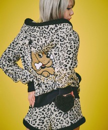 GALFY(ガルフィー)のGALFY(ガルフィー)ふわもこギャルSET UP/ヒョウ柄ジップアップパーカー&ショートパンツ セットアップ レディース(セットアップ)