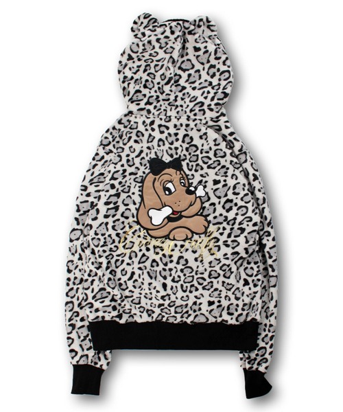 GALFY（ガルフィー）ふわもこギャルSET UP/ヒョウ柄ジップアップ