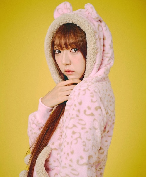 フワフワキャラクターウェア L/XL セール】GALFY（ガルフィー）ふわもこギャルSET UP/ヒョウ柄ジップ