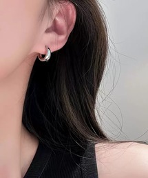 【金属アレルギー対応】ドロップフープピアス　サージカルステンレス/316L