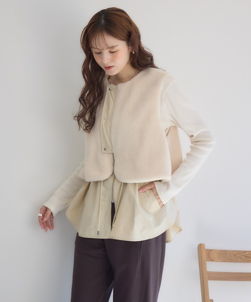 KATHARINE ROSS（キャサリンロス）の「【KATHARINE ROSS】ボア切替ジレ