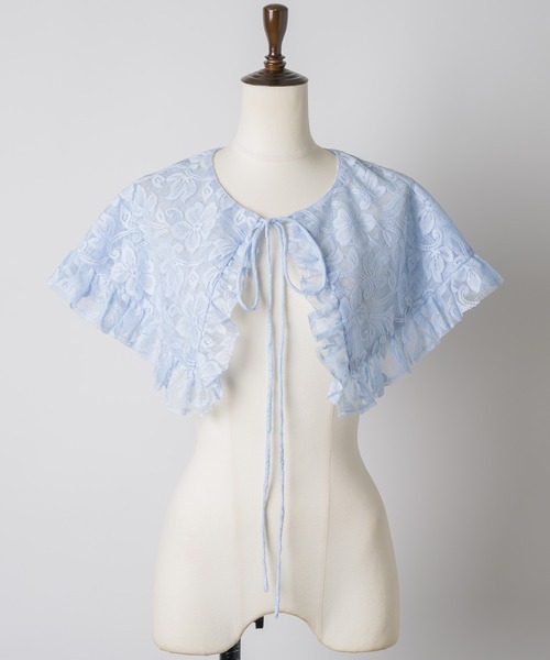 yae（ヤエ）の「Lace collar apron / レースカラーエプロン（付け襟・レディース・ブラック/ライトブルー・FREE）」の10枚目の写真