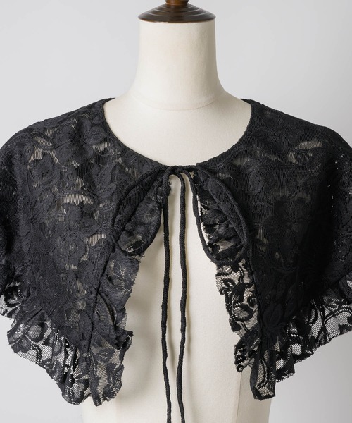 yae（ヤエ）の「Lace collar apron / レースカラーエプロン（付け襟・レディース・ブラック/ライトブルー・FREE）」の14枚目の写真