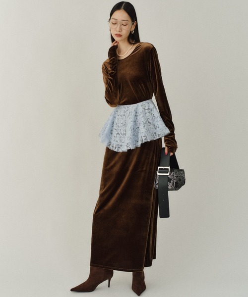 yae（ヤエ）の「Lace collar apron / レースカラーエプロン（付け襟・レディース・ブラック/ライトブルー・FREE）」の5枚目の写真