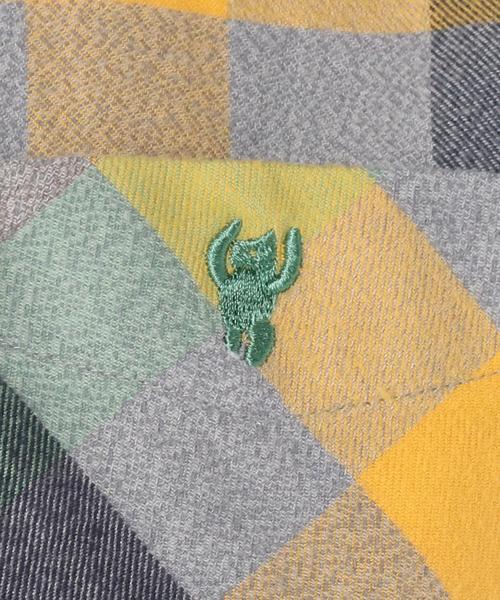 coen（コーエン）の「撚り杢カラーブロックネルボタンダウンシャツ◆（シャツ/ブラウス・レディース・ライトブルー/ピンク/イエロー・MEDIUM/LARGE/SMALL）」の12枚目の写真