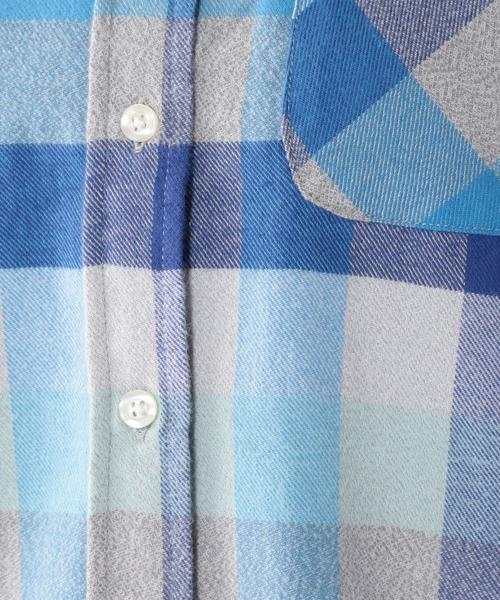 coen（コーエン）の「撚り杢カラーブロックネルボタンダウンシャツ◆（シャツ/ブラウス・レディース・ライトブルー/ピンク/イエロー・MEDIUM/LARGE/SMALL）」の5枚目の写真