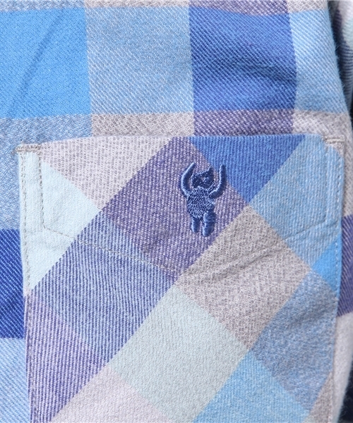 coen（コーエン）の「撚り杢カラーブロックネルボタンダウンシャツ◆（シャツ/ブラウス・レディース・ライトブルー/ピンク/イエロー・MEDIUM/LARGE/SMALL）」の6枚目の写真