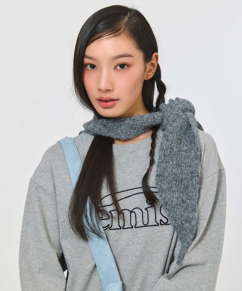 EMIS(イミス)の「LONG SLEEVE CHAIN STITCH T-SHIRT(Tシャツ/カットソー・レディース・ミックスグレー/ネイビー・FREE)」の12枚目の写真