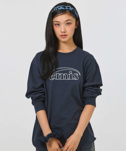 EMIS(イミス)の「LONG SLEEVE CHAIN STITCH T-SHIRT(Tシャツ/カットソー・レディース・ミックスグレー/ネイビー・FREE)」の18枚目の写真
