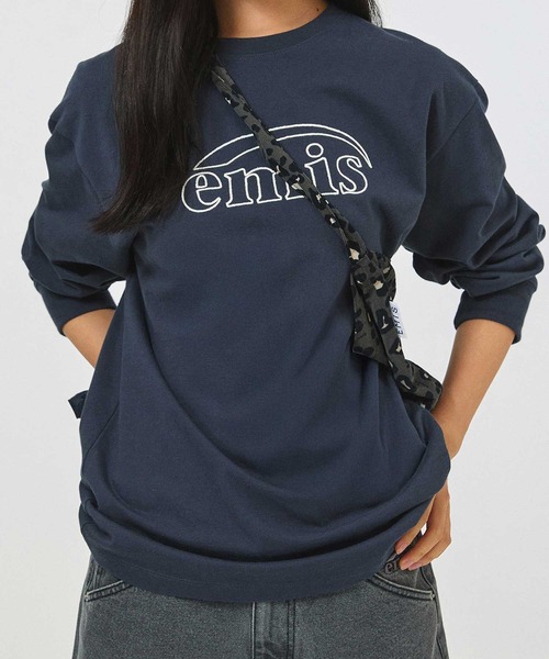 EMIS(イミス)の「LONG SLEEVE CHAIN STITCH T-SHIRT(Tシャツ/カットソー・レディース・ミックスグレー/ネイビー・FREE)」の19枚目の写真