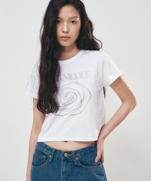 ROSE SIGNATURE CROP TOP_WHITE SILVER