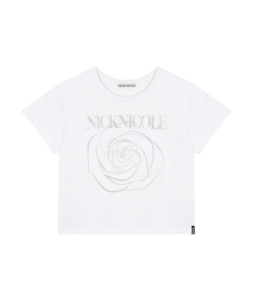 NICK&NICOLE(ニックアンドニコール)の「ROSE SIGNATURE CROP TOP_WHITE SILVER(Tシャツ/カットソー・レディース・その他・FREE)」の4枚目の写真