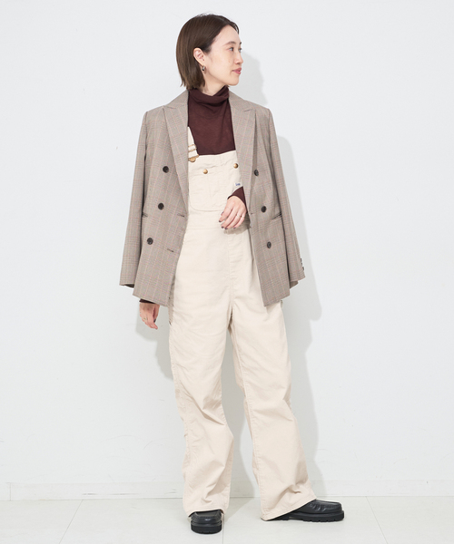 Lee（リー）の「LEE /リー SLOBE別注 コーデュロイオーバーオール（サロペット/オーバーオール・レディース・ブラウン/アイボリー・FREE）」の3枚目の写真