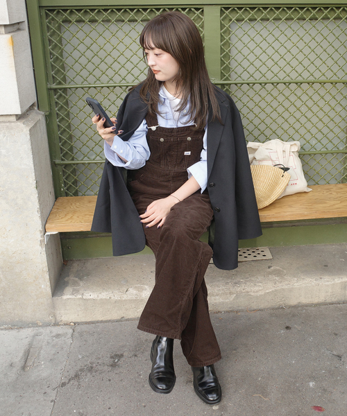 Lee（リー）の「LEE /リー SLOBE別注 コーデュロイオーバーオール（サロペット/オーバーオール・レディース・ブラウン/アイボリー・FREE）」の10枚目の写真