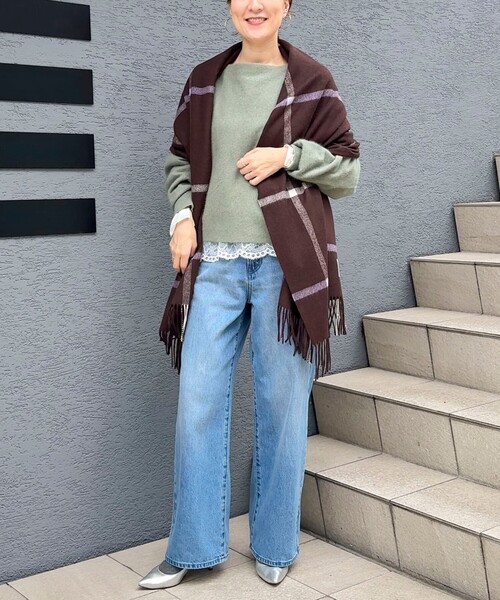 NOLLEY’S（ノーリーズ）の「《手洗い可能》ウォッシャブルヘアリーショート丈プルオーバー（ニット/セーター・レディース・ライトグリーン/ネイビー/ベージュ・FREE）」の7枚目の写真