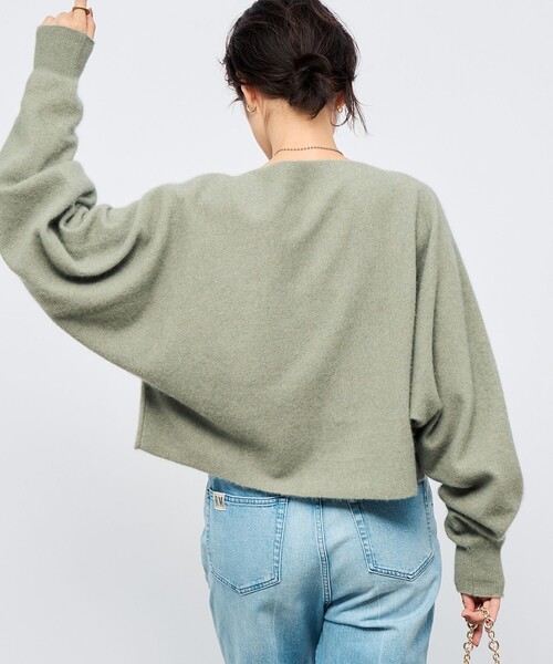 NOLLEY’S（ノーリーズ）の「《手洗い可能》ウォッシャブルヘアリーショート丈プルオーバー（ニット/セーター・レディース・ライトグリーン/ネイビー/ベージュ・FREE）」の8枚目の写真