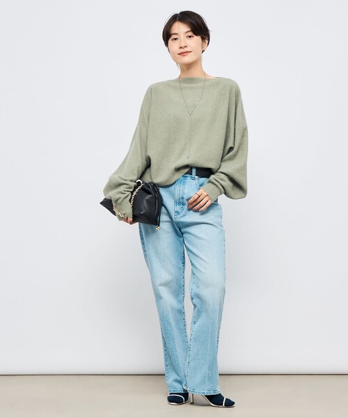 NOLLEY’S（ノーリーズ）の「《手洗い可能》ウォッシャブルヘアリーショート丈プルオーバー（ニット/セーター・レディース・ライトグリーン/ネイビー/ベージュ・FREE）」の9枚目の写真