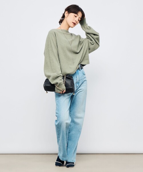 NOLLEY’S（ノーリーズ）の「《手洗い可能》ウォッシャブルヘアリーショート丈プルオーバー（ニット/セーター・レディース・ライトグリーン/ネイビー/ベージュ・FREE）」の10枚目の写真