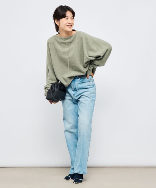 NOLLEY’S（ノーリーズ）の「《手洗い可能》ウォッシャブルヘアリーショート丈プルオーバー（ニット/セーター・レディース・ライトグリーン/ネイビー/ベージュ・FREE）」の11枚目の写真