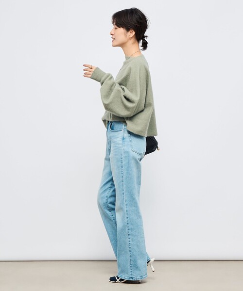 NOLLEY’S（ノーリーズ）の「《手洗い可能》ウォッシャブルヘアリーショート丈プルオーバー（ニット/セーター・レディース・ライトグリーン/ネイビー/ベージュ・FREE）」の12枚目の写真