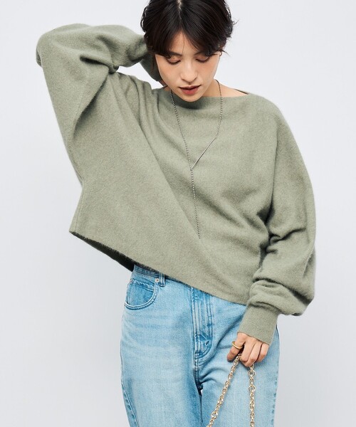 NOLLEY’S（ノーリーズ）の「《手洗い可能》ウォッシャブルヘアリーショート丈プルオーバー（ニット/セーター・レディース・ライトグリーン/ネイビー/ベージュ・FREE）」の16枚目の写真