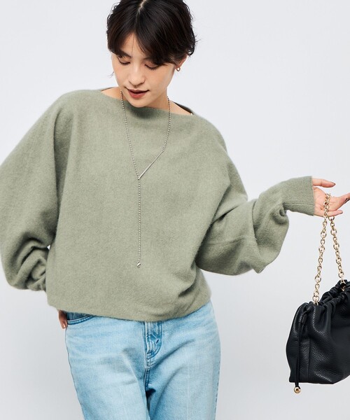 NOLLEY’S（ノーリーズ）の「《手洗い可能》ウォッシャブルヘアリーショート丈プルオーバー（ニット/セーター・レディース・ライトグリーン/ネイビー/ベージュ・FREE）」の18枚目の写真