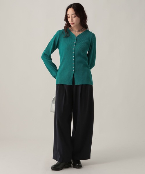 Elura（エルーラ）の「スリムウォームゆるカーブパンツ/605972（その他パンツ・レディース・ライトグレー/ネイビー/ライトピンク/チェック・MEDIUM/LARGE）」の15枚目の写真