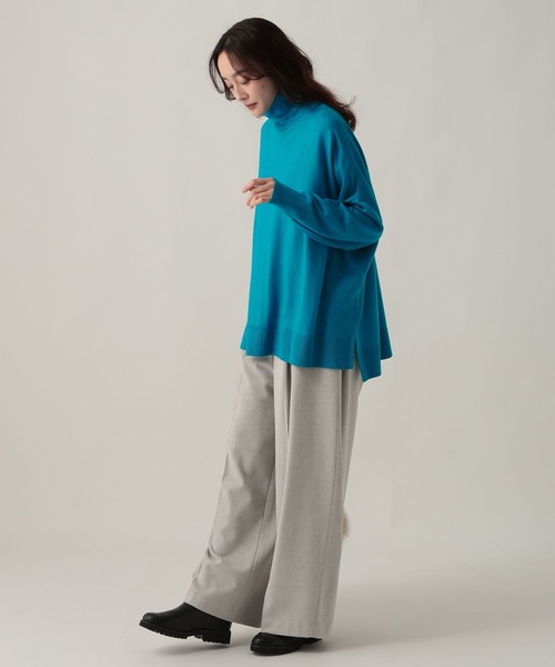 Elura（エルーラ）の「スリムウォームゆるカーブパンツ/605972（その他パンツ・レディース・ライトグレー/ネイビー/ライトピンク/チェック・MEDIUM/LARGE）」の6枚目の写真