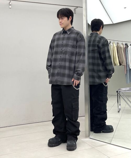 INSILENCE(インサイロンス)の「ディストロイドダイングチェックシャツ WASHED BLACK(シャツ/ブラウス・レディース・その他・MEDIUM/LARGE/SMALL)」の6枚目の写真