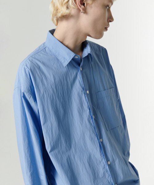 MUSINSA STANDARD（ムシンサスタンダード）の「[シティレジャー] CNオーバーサイズシャツ [ソックスブルー]（シャツ/ブラウス・メンズ・その他・SMALL/MEDIUM/LARGE/X-LARGE/XX-LARGE）」の4枚目の写真