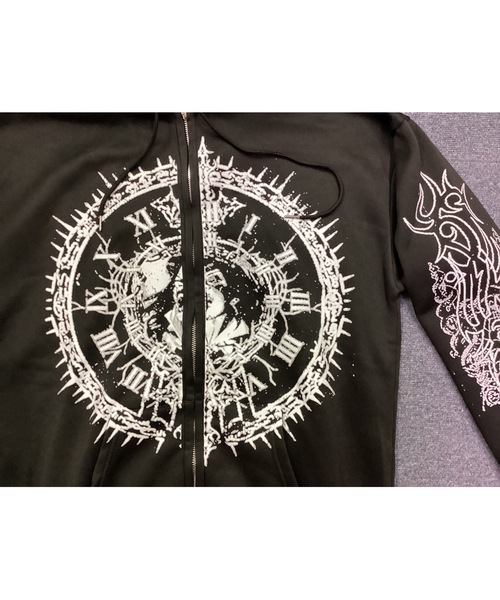 Bling Leads(ブリングリーズ)の「【Bls】【Bling Leads】裏起毛プリント入 ZIPパーカー(パーカー・メンズ・ブラック系その他/ブラック系その他2/ブラック系その他3・FREE)」の6枚目の写真