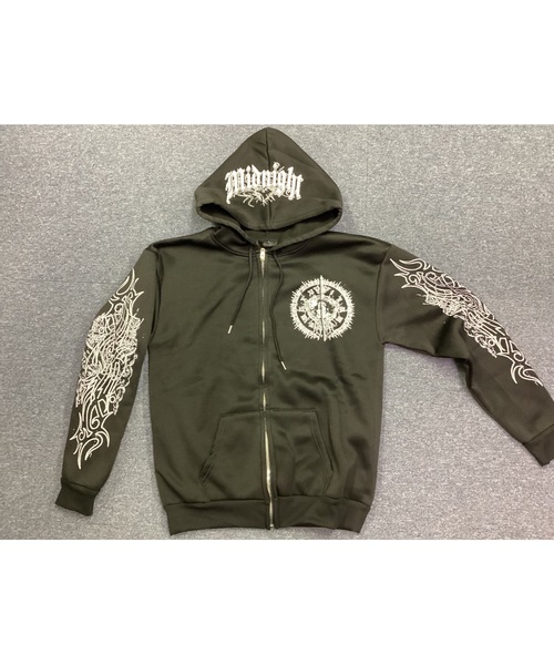Bling Leads(ブリングリーズ)の「【Bls】【Bling Leads】裏起毛プリント入 ZIPパーカー(パーカー・メンズ・ブラック系その他/ブラック系その他2/ブラック系その他3・FREE)」の4枚目の写真